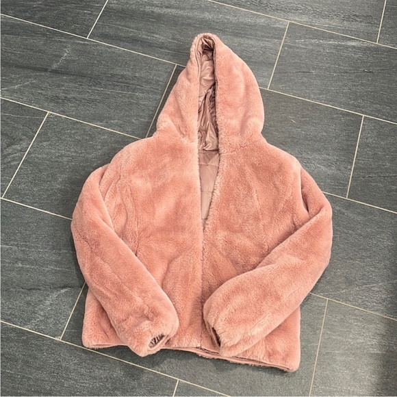 SAVE THE DUCK Jackets & Blazers - Women's Pink Faux Fur Puffer Jacket